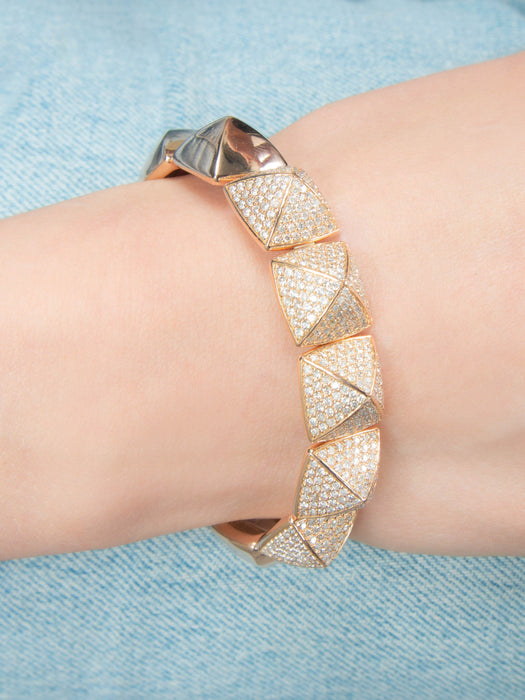 Bracelet BRACELET "PYRAMIDE" OR ROSE ET BRILLANTS 58 Facettes 210017