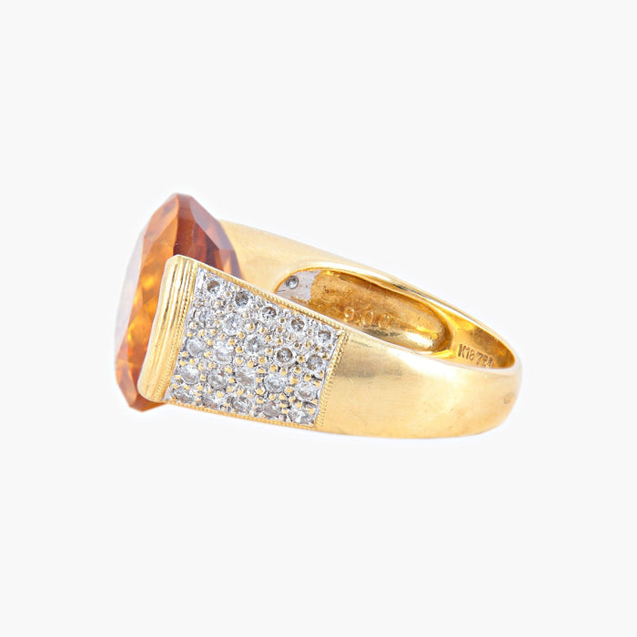 Bague 51 Bague Citrine Diamants 58 Facettes