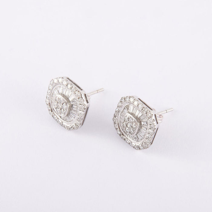 Boucles d'oreilles Clous d'oreilles Carrés Diamants 58 Facettes