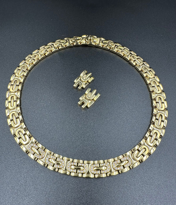 Collier CARTIER - Collier vintage or jaune et diamants 58 Facettes