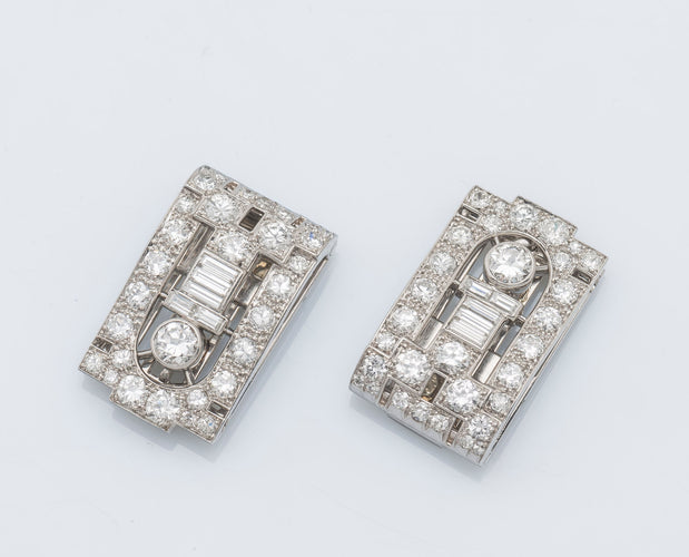 Broche Broche Vintage Double Clip PLANA 58 Facettes