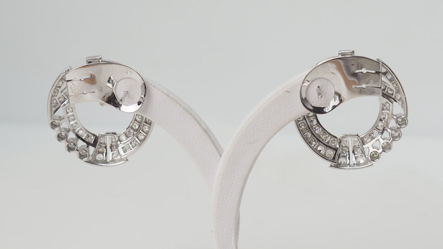 Boucles d'oreilles Boucles d'oreilles or blanc et diamants 58 Facettes 32307 O