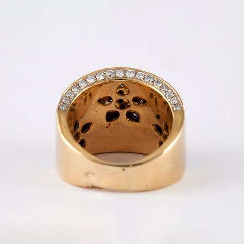 Bague 51 Bague large pavage Diamants Saphirs 58 Facettes