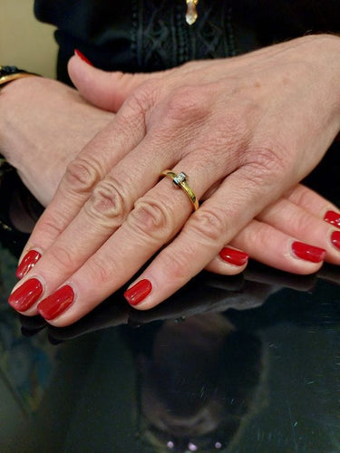 Bague Solitaire, 2 ors, diamants 58 Facettes 063631