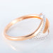 Ring 55.5 Rose and white gold Leaf Ring 58 Facettes