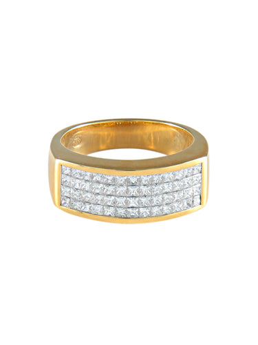 Bague 56 BAGUE OR JAUNE PAVAGE DIAMANTS 58 Facettes 422 00183