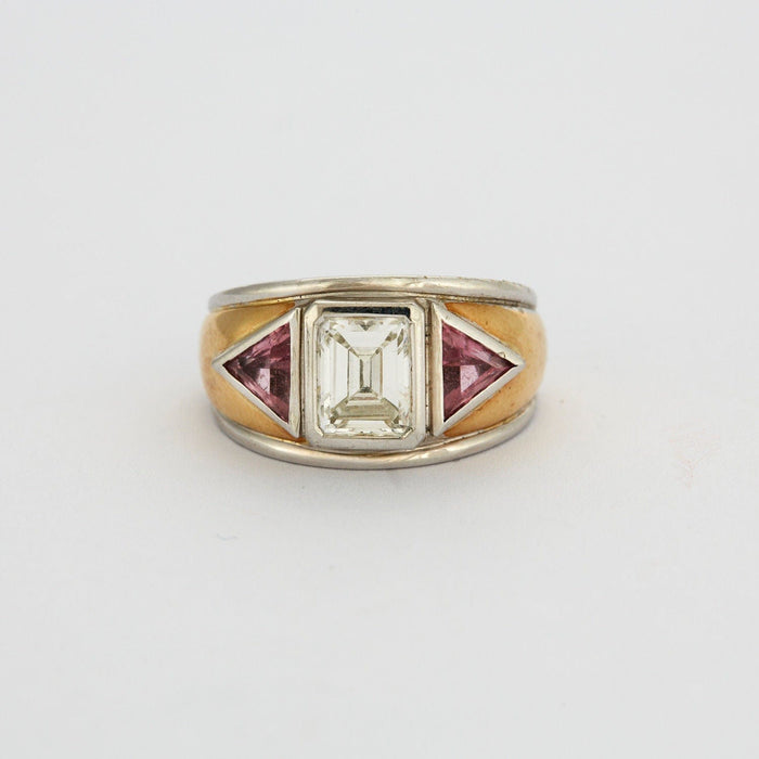 Bague 53 RENE BOIVIN - Bague Diamant Saphirs roses 58 Facettes