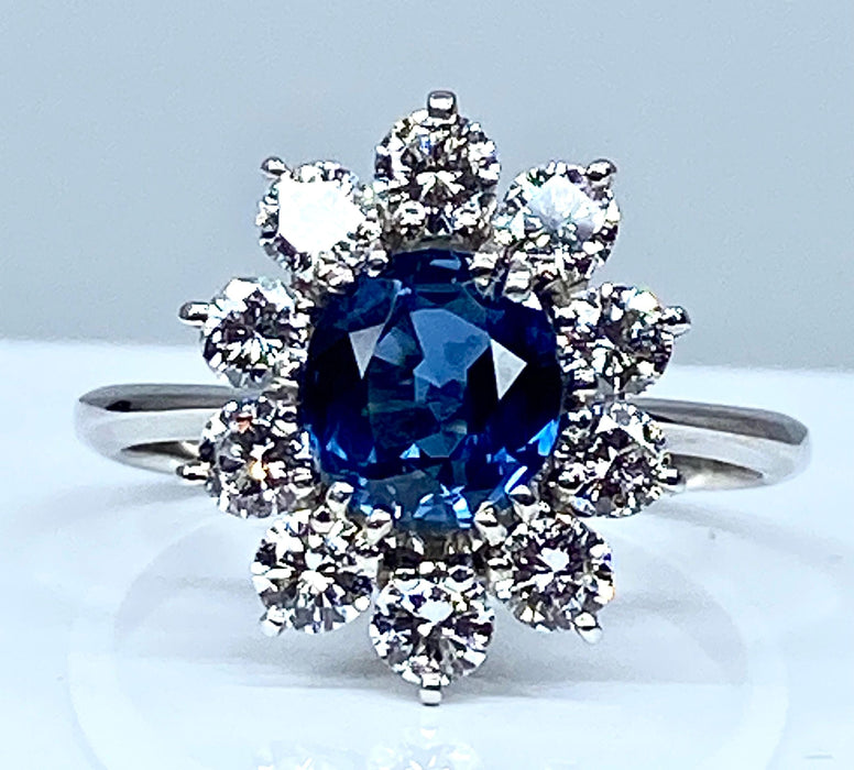 Bague 59 Bague marguerite saphir diamants 58 Facettes AB149