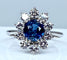 Bague 59 Bague marguerite saphir diamants 58 Facettes AB149
