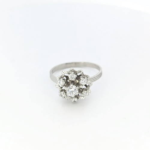 Bague Bague marguerite en or blanc et diamants 58 Facettes 25485