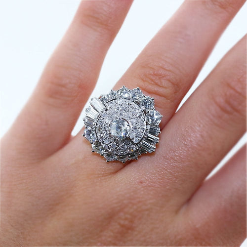 Bague Bague asymétrique diamants 58 Facettes