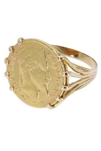Bague BAGUE PIÈCE 10 FRANCS NAPOLÉON III 58 Facettes 064781