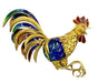 Brooch “Rooster” brooch in yellow gold and enamel 58 Facettes
