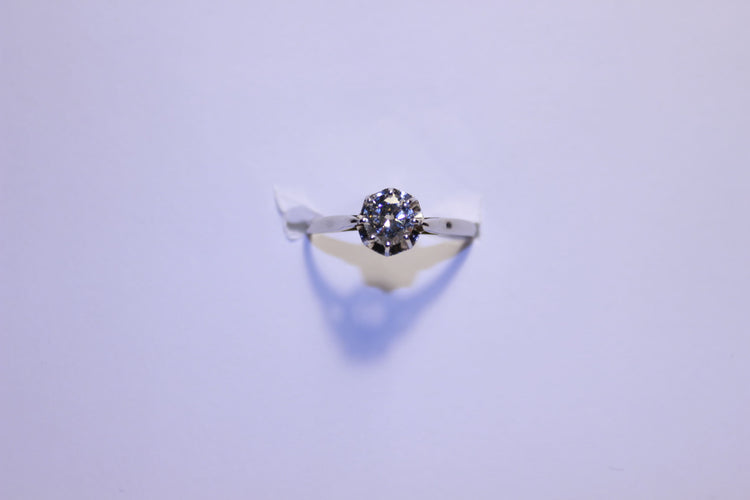 Bague 58 Bague solitaire or blanc Diamant 58 Facettes