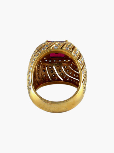 Bague Bague Dôme Rouge 58 Facettes