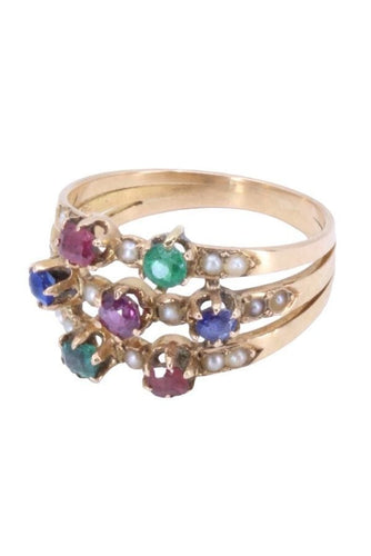 Bague 53 BAGUE TUTTI FRUTTI NAPOLÉON III 58 Facettes 069381