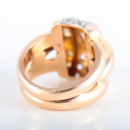 Bague Large bague 2 ors Diamants 58 Facettes JE437