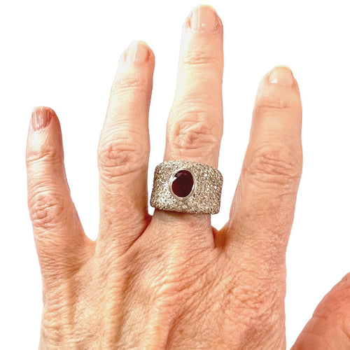 Bague BAGUE PAVAGE DIAMANTS RUBIS 58 Facettes Q920A