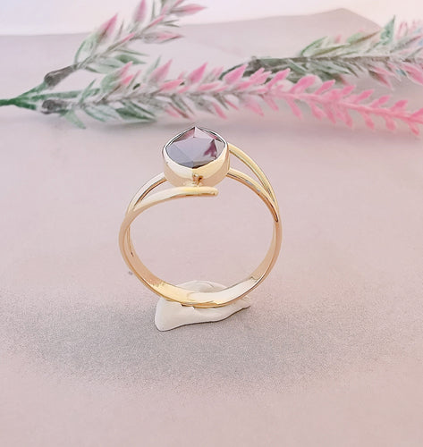 Bague Bague Marquise Grenat Or Jaune 58 Facettes AB 1072