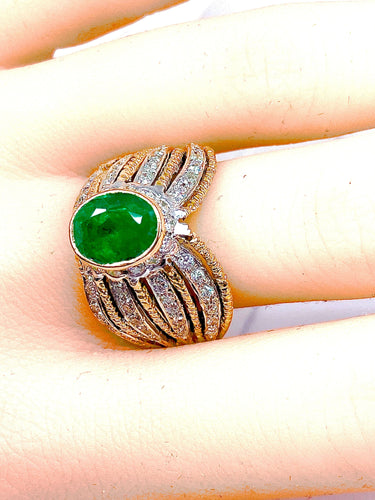 Bague 58 Bague 2 Ors Emeraude Diamants 58 Facettes AB228