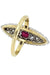 Ring 53 MARQUISE OLD RUBY AND DIMANANTS 58 Facettes 052881