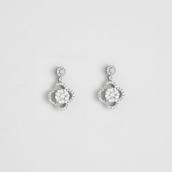 Boucles d'oreilles Boucles d'oreilles fleur en diamants 58 Facettes 3180