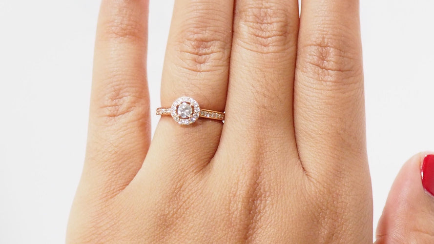 Bague 52 Bague Solitaire En Or Rose Et Diamants 58 Facettes 31748