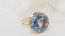 Ring 56 Vintage ring in rose gold and blue topaz 58 Facettes 32331