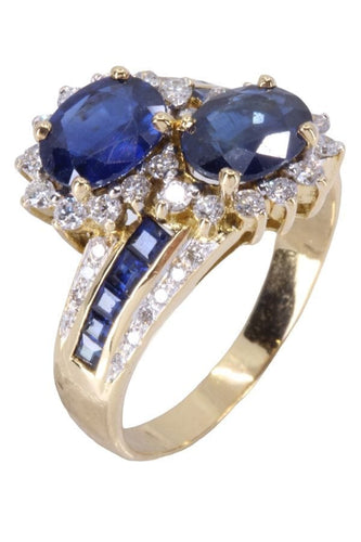 Bague 60 Bague "Toi &Moi" Or jaune Saphirs Diamants 58 Facettes 076721
