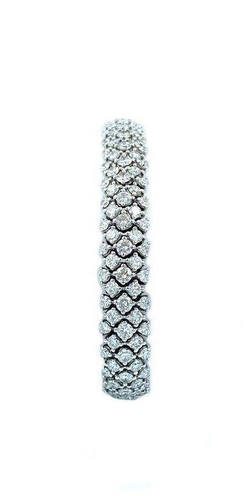 Bracelet MONTEGA - Bracelet Ruban or blanc et diamants 58 Facettes