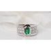 Ring 53 White Gold, Emerald And Diamond Ring 58 Facettes 30753