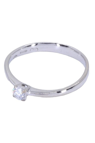 Bague 57 Solitaire or blanc diamant 58 Facettes 079951