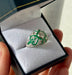 Ring Art deco style platinum ring with emerald diamonds 58 Facettes