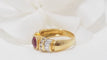 Bague 53.5 Bague jonc rubis naturel & diamants 58 Facettes 32276