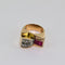 Bague 53 Bague Tank or jaune pierres rouges 58 Facettes