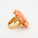 Ring 53 Ring in yellow gold, coral, diamonds 58 Facettes