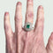 Bague 58 BAGUE EN PLATINE DE STYLE ART DÉCO AVEC DIAMANTS ET ÉMERAUDES 58 Facettes Q994A