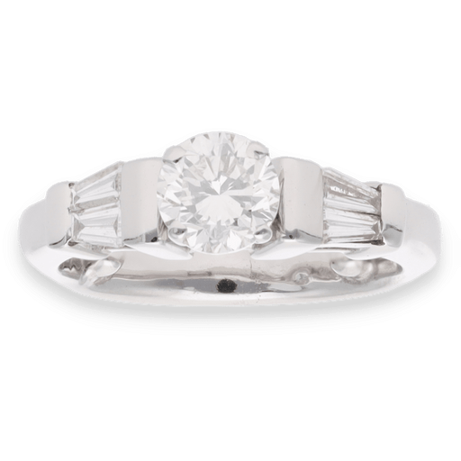 Bague Solitaire  or gris Diamants 1,40 Cts 58 Facettes