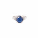 Ring Ring Round Sapphire Diamonds White gold 58 Facettes BSA59