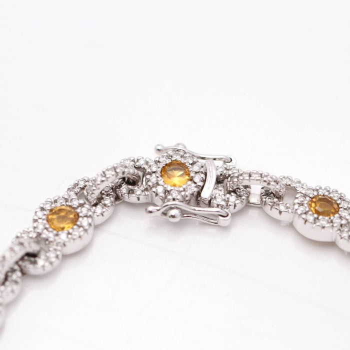 Bracelet Bracelet Or blanc Citrines Diamants 58 Facettes E359400