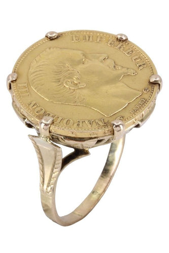 Bague BAGUE PIÈCE 20 FRANCS NAPOLÉON III 58 Facettes 074841