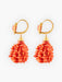 Dormeuses earrings in yellow gold and coral 58 Facettes 836747