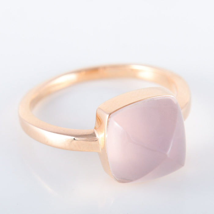 Bague 53 FRED - Bague Pain de sucre or rose quartz rose 58 Facettes