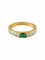 Bague 55.5 Bague Jonc Or Jaune Emeraude Diamants 58 Facettes R1672