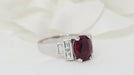 Ring 54 White gold ruby ​​diamond ring 58 Facettes F4962