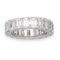 Bague Alliance or gris diamants taille émeraude 58 Facettes