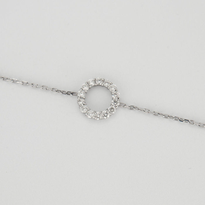 Bracelet Bracelet or blanc cercle de diamants 58 Facettes