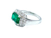Ring Art-Deco ring in platinum, certified emerald and diamonds 58 Facettes