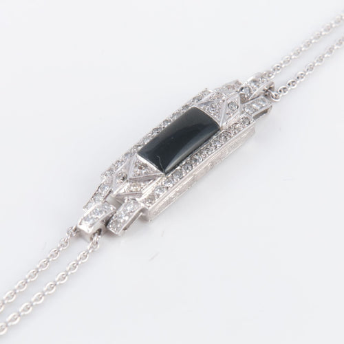 Bracelet Bracelet platine, onyx et diamants 58 Facettes