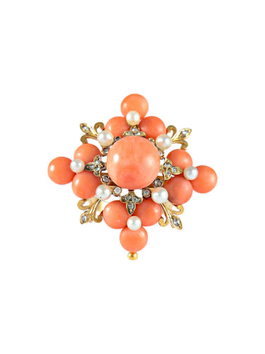 Bague Bague Cabochons de Corail 58 Facettes